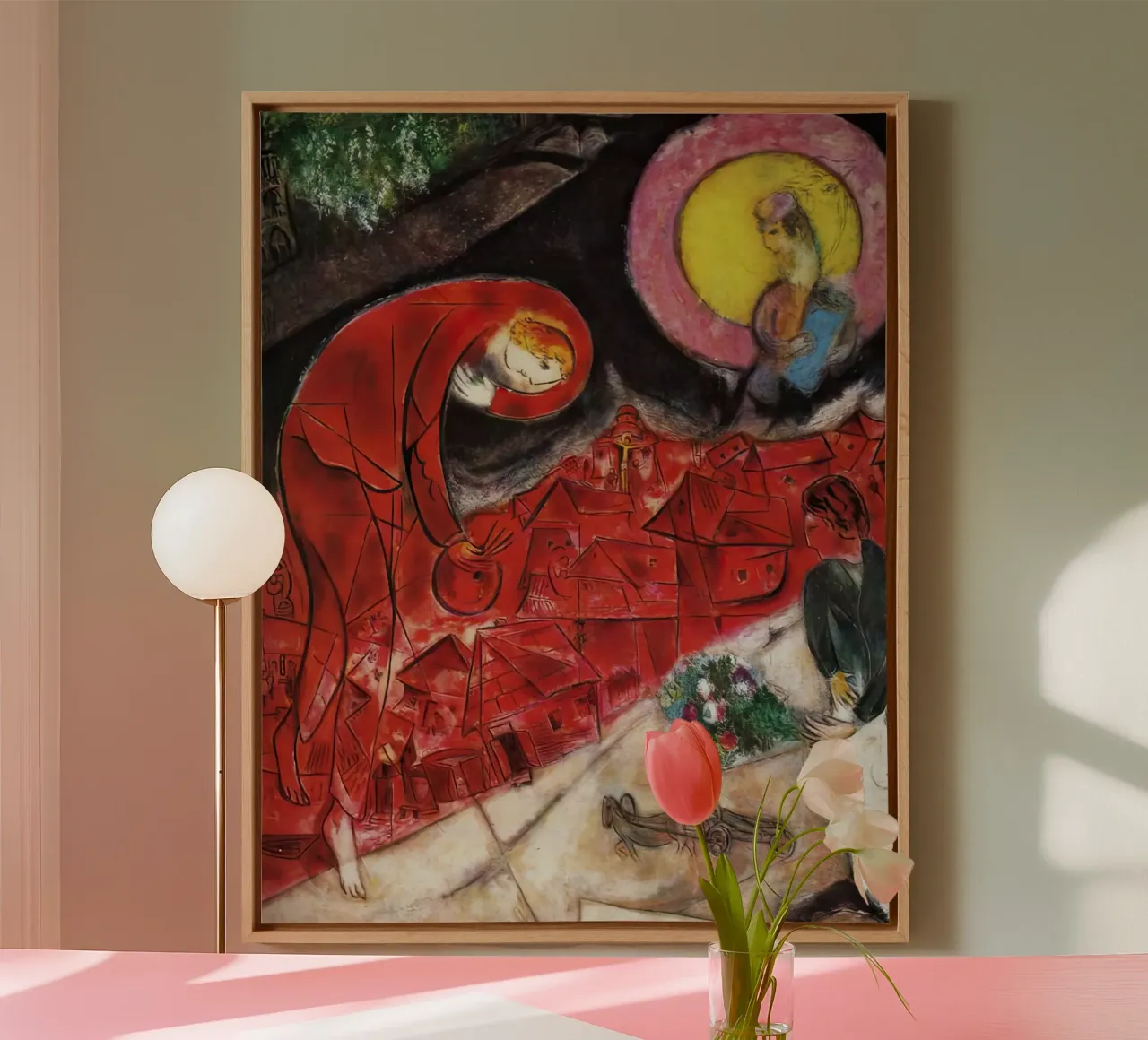 Rote Dächer marc Chagall Leinwand von MC Exhebition