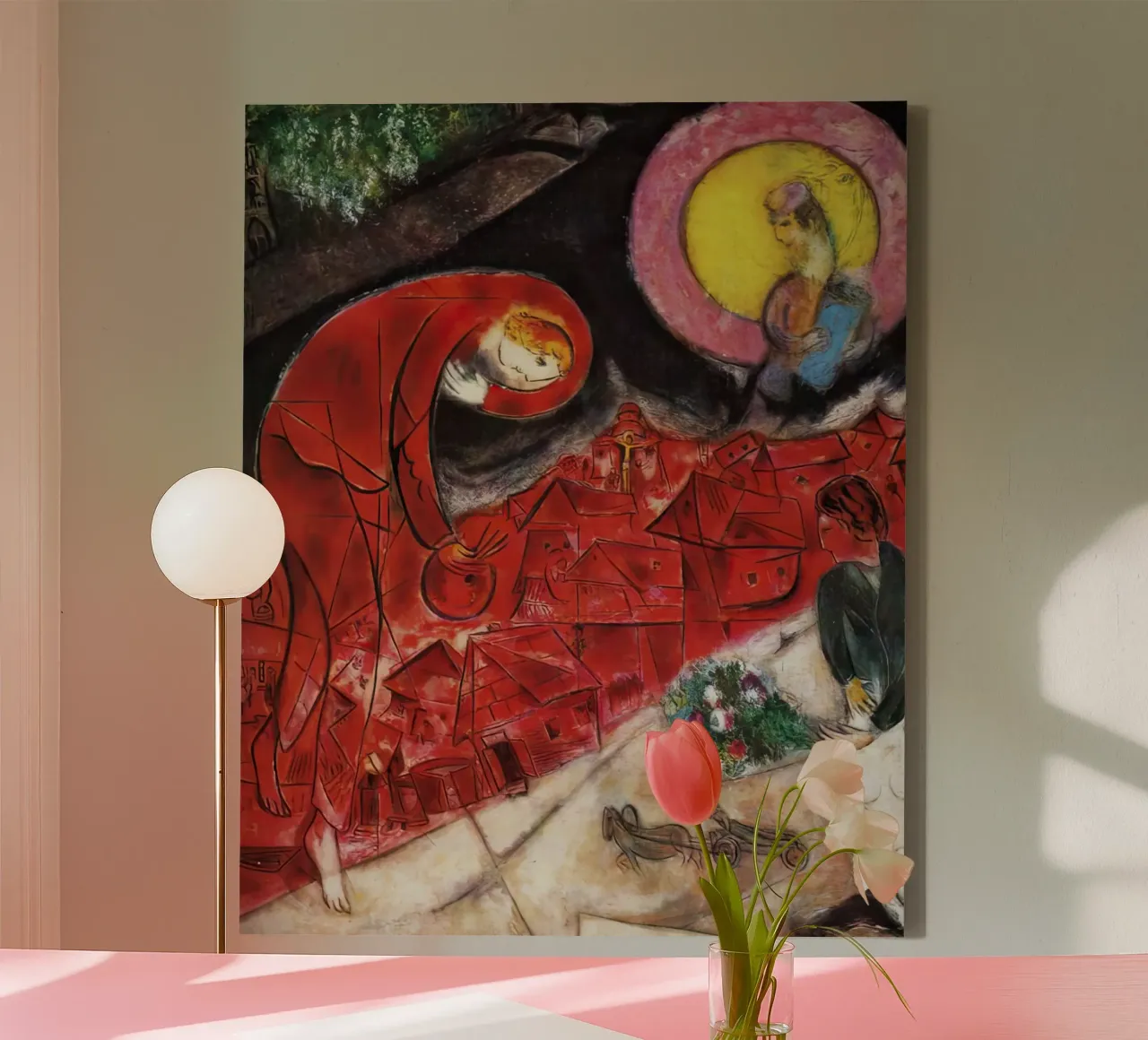 Rote Dächer marc Chagall Leinwand von MC Exhebition
