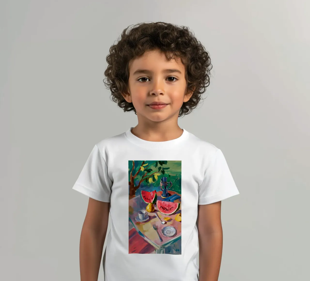 Pranzo al caffè all'anguria t-shirt bambini da Radiance Landscape