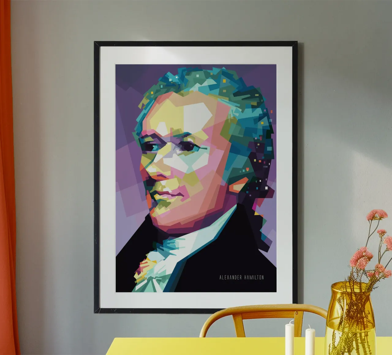 Hamilton poster con telaio in legno da Alkahfsmart