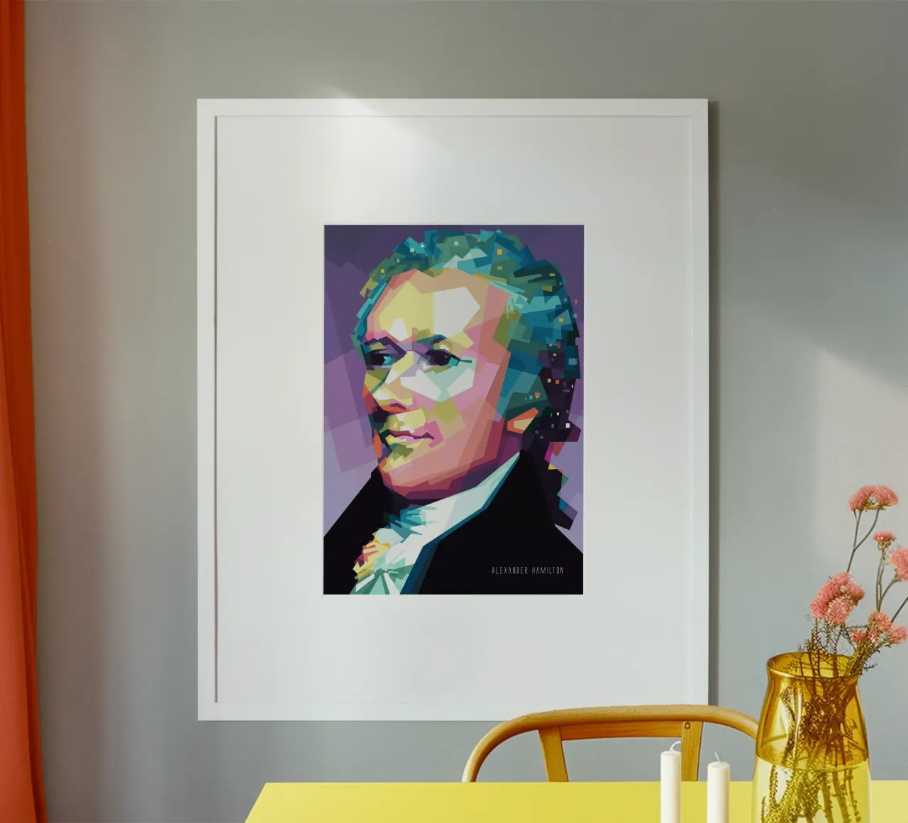 Hamilton poster con telaio in legno da Alkahfsmart