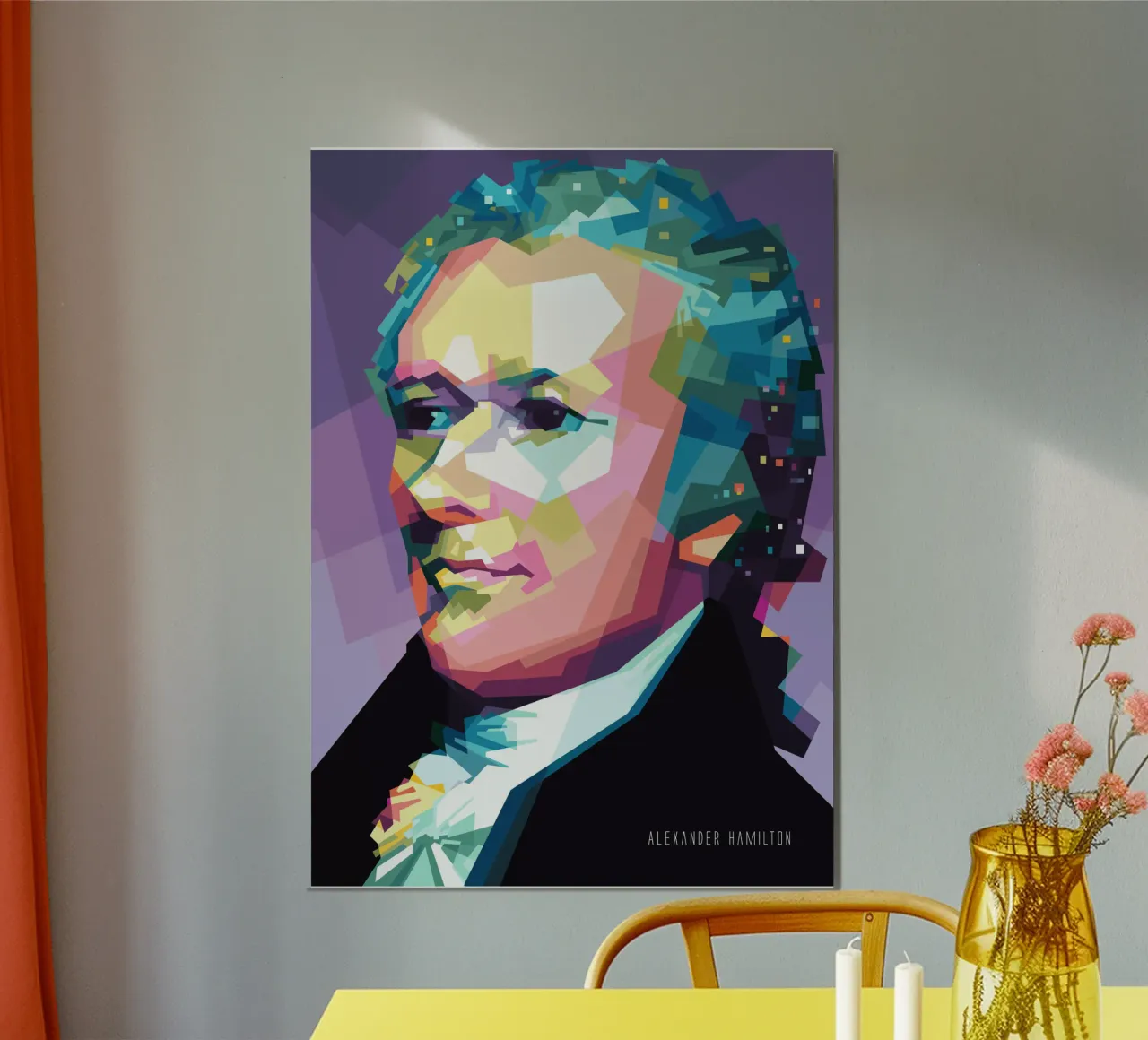Hamilton poster con telaio in legno da Alkahfsmart