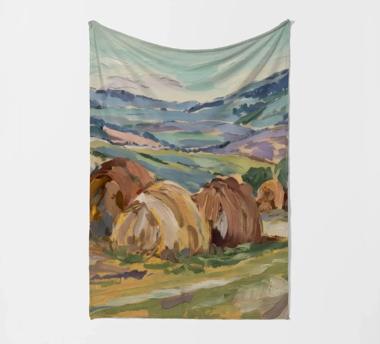 Haystacks' Sunny Repose fleece blanket by Radiance Landscape