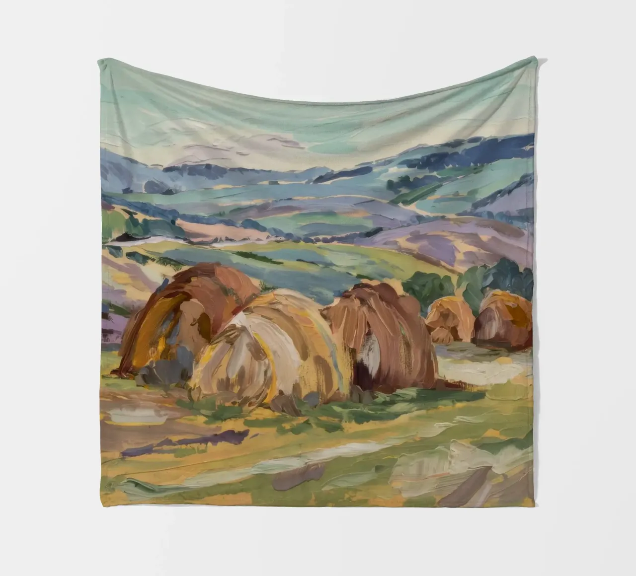 Haystacks' Sunny Repose fleece blanket by Radiance Landscape