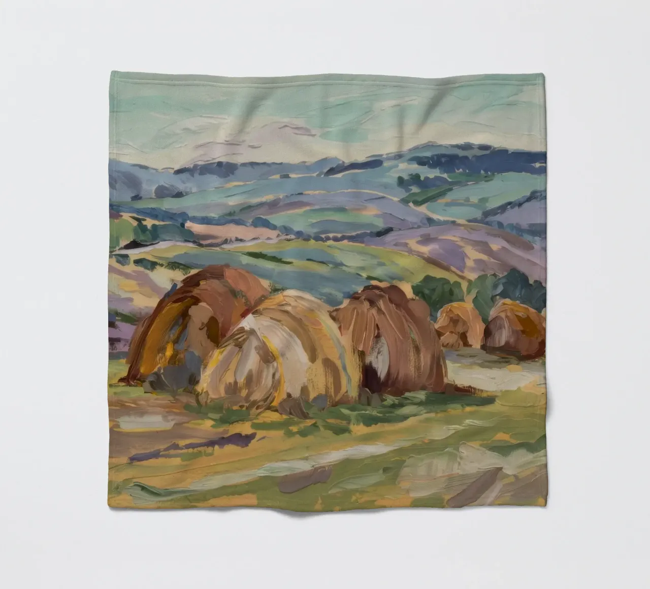 Haystacks' Sunny Repose fleece blanket by Radiance Landscape