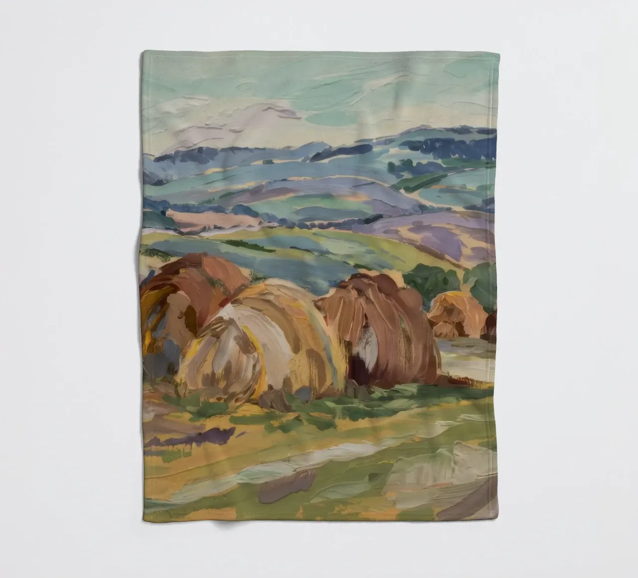 Haystacks' Sunny Repose fleece blanket by Radiance Landscape