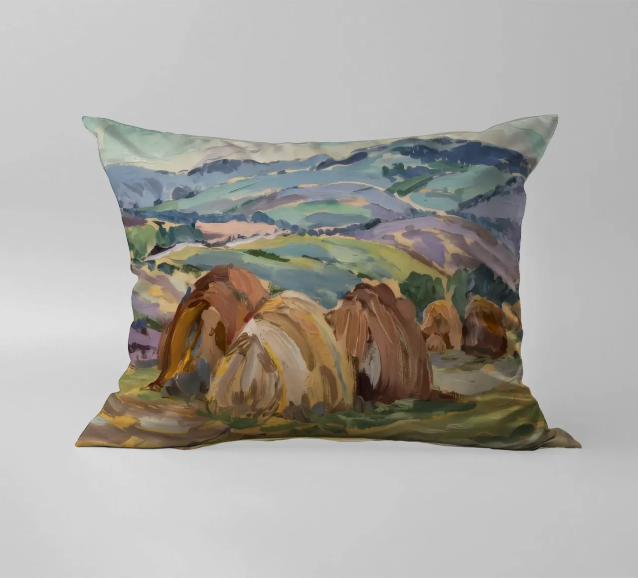 Haystacks' Sunny Repose decorative cushion by Radiance Landscape