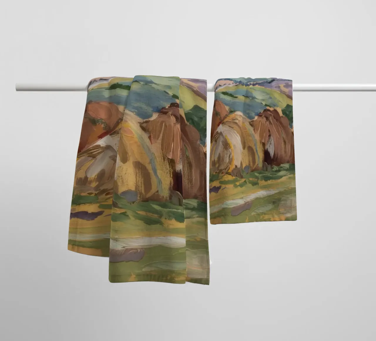Haystacks' Sunny Repose towel by Radiance Landscape