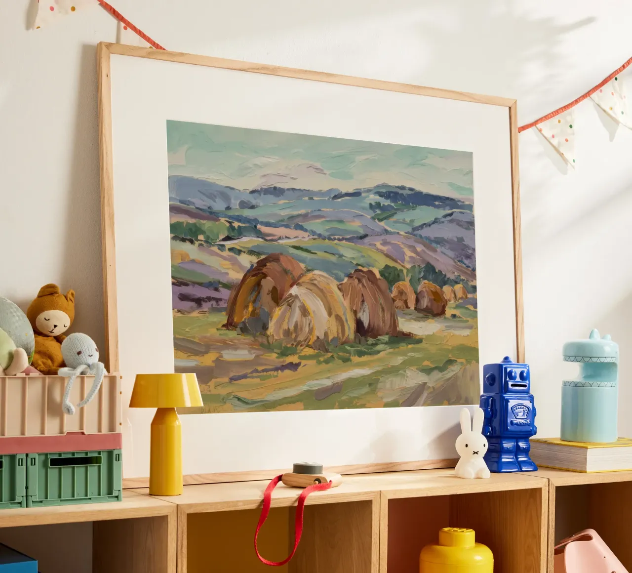 Haystacks' Sunny Repose poster by Radiance Landscape