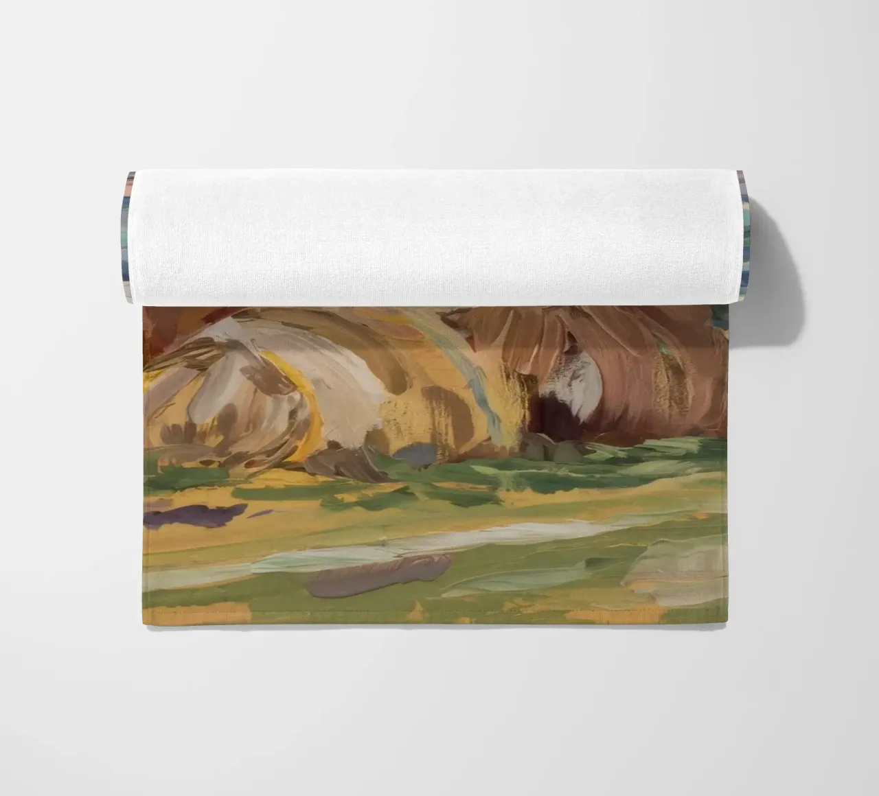 Le repos ensoleillé des meules de foin serviette de plage de Radiance Landscape