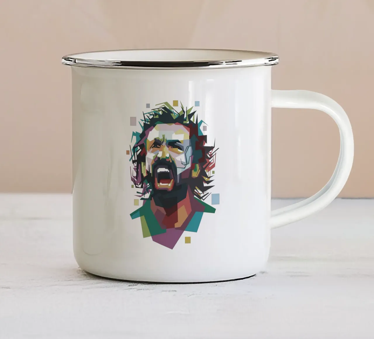 No Pirlo No Party tazza in smalto da Alkahfsmart
