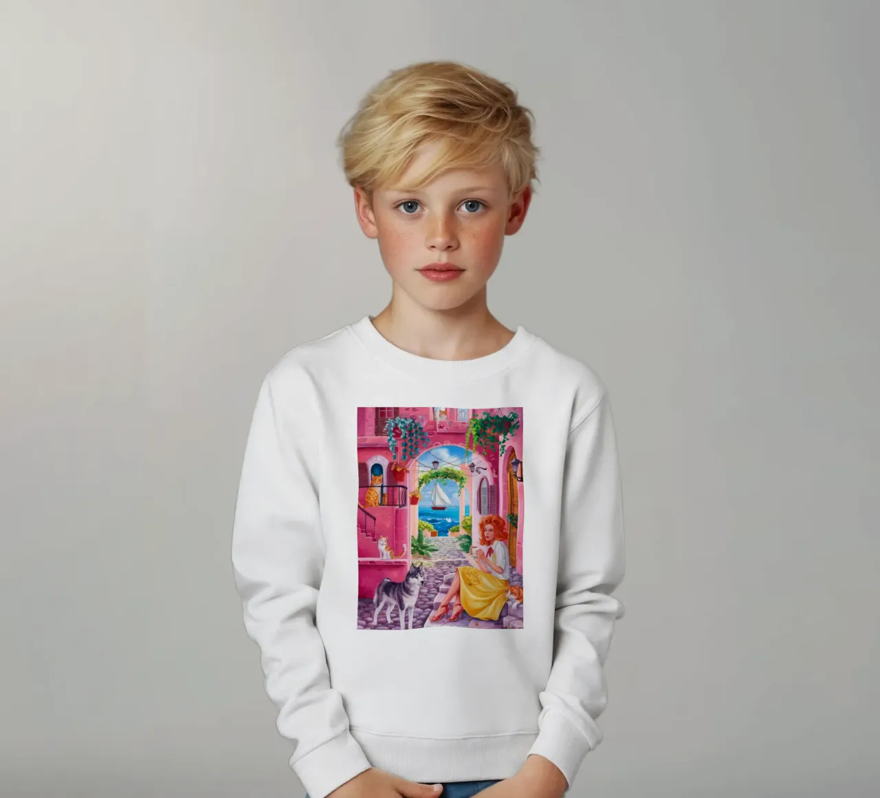 Crimson Arch Serenade Kinder Sweatshirt von Infinite Chroma