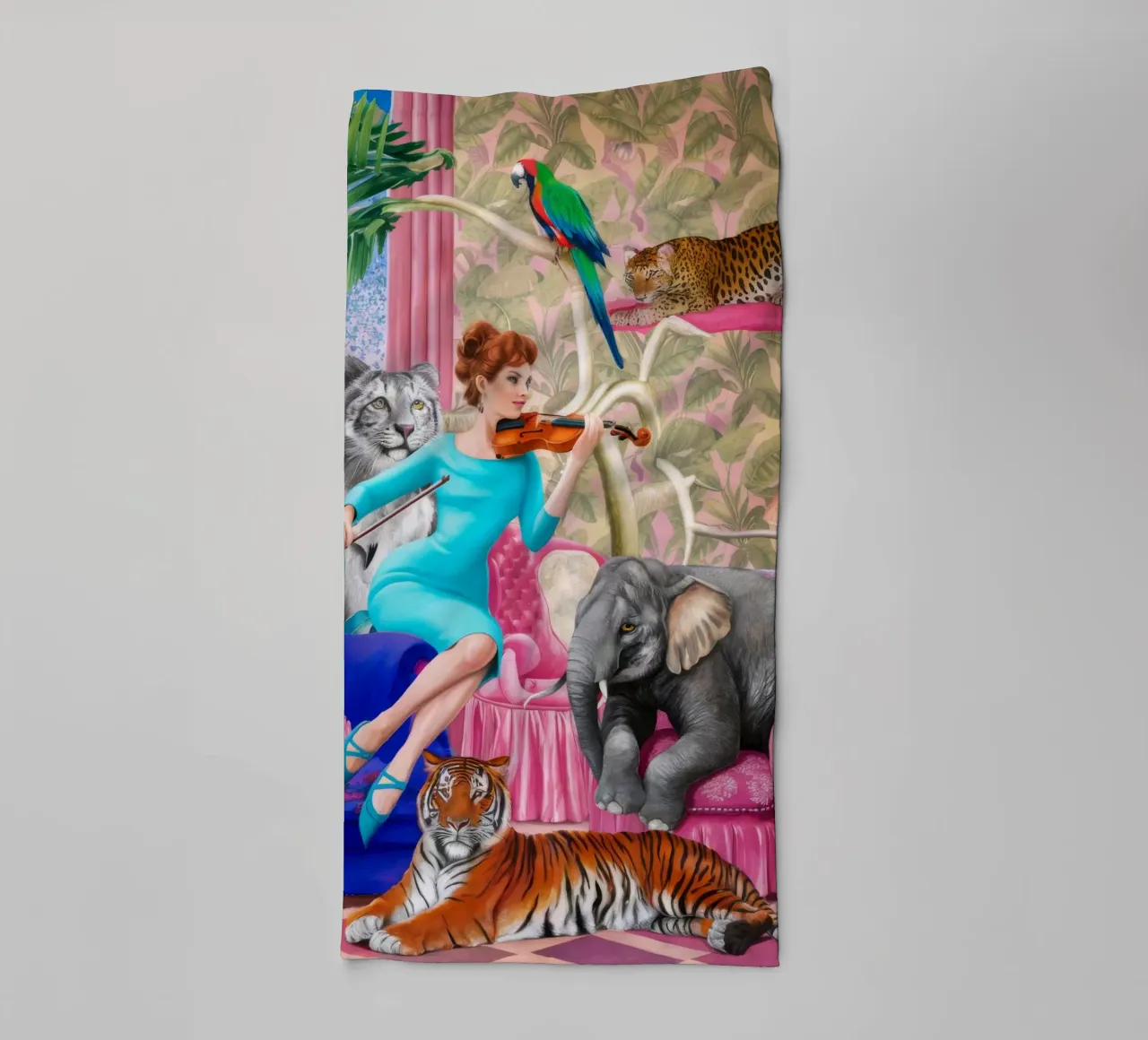 Jungle Menagerie Reverie asciugamano da bagno da Infinite Chroma