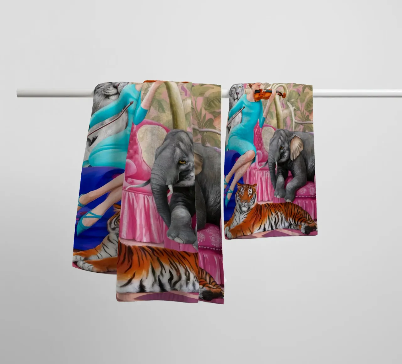 Jungle Menagerie Reverie asciugamano da bagno da Infinite Chroma