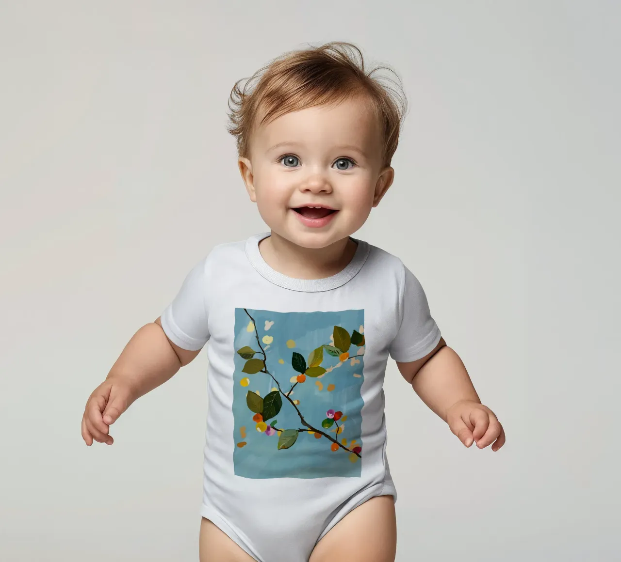 Ramo di frutta a ciliegia I body neonato maniche corte da ThingDesign