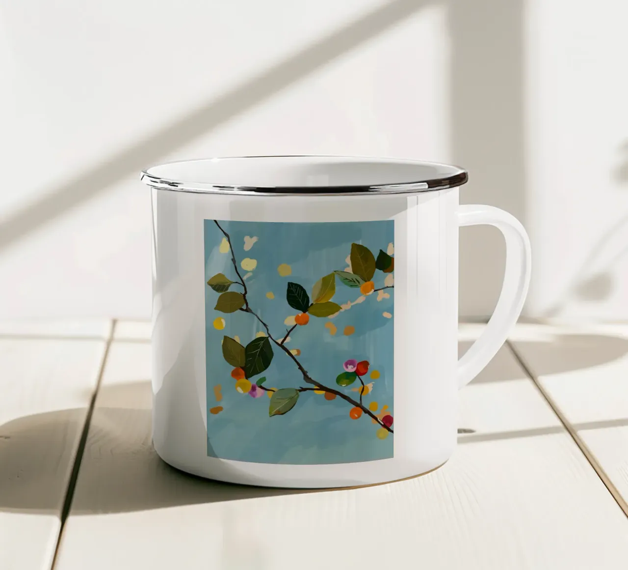 Ramo di frutta a ciliegia I tazza in smalto da ThingDesign