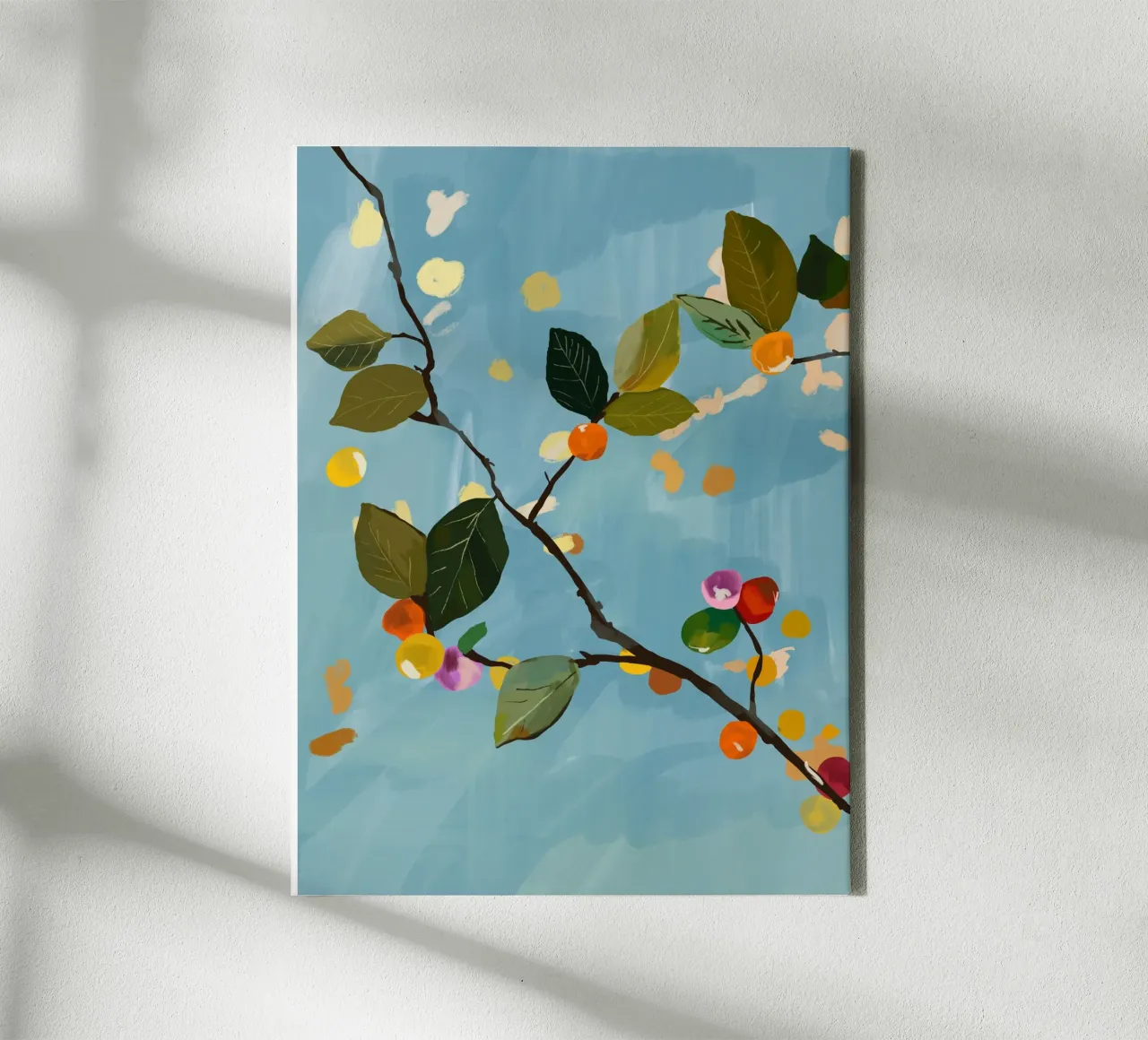 Ramo di frutta a ciliegia I tela con Cornice a cassetta da ThingDesign