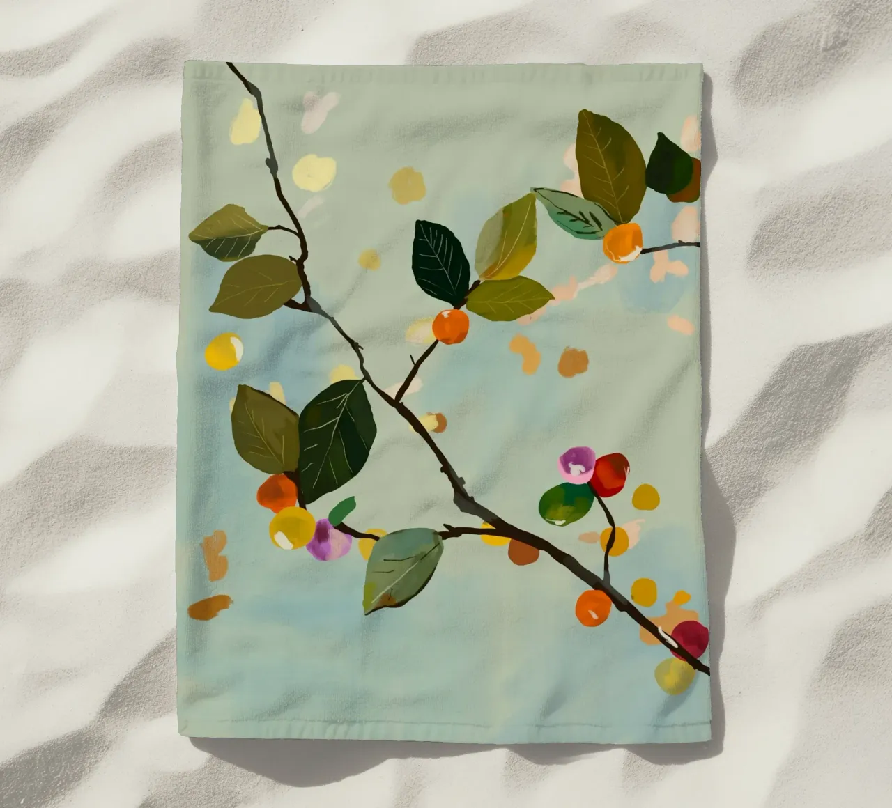 Ramo di frutta a ciliegia II telo mare da ThingDesign