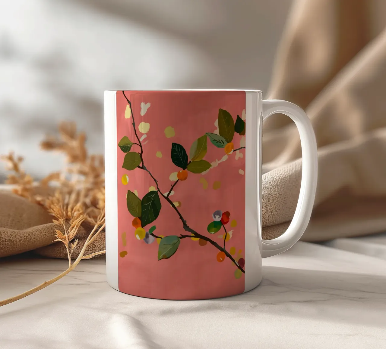 Ramo di frutta a ciliegia III tazza in ceramica da ThingDesign