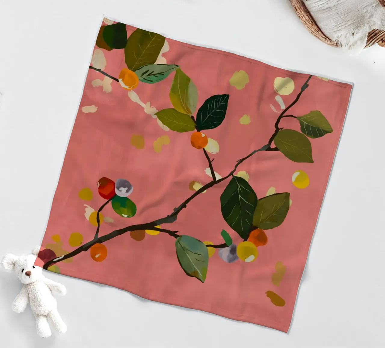 Ramo di frutta a ciliegia III coperta in pile da ThingDesign