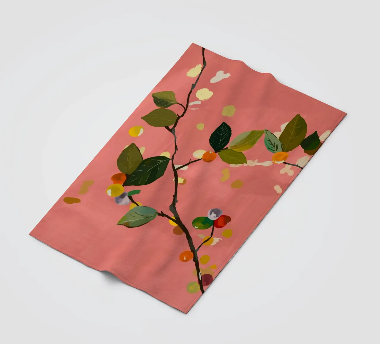 Ramo di frutta a ciliegia III coperta in pile da ThingDesign
