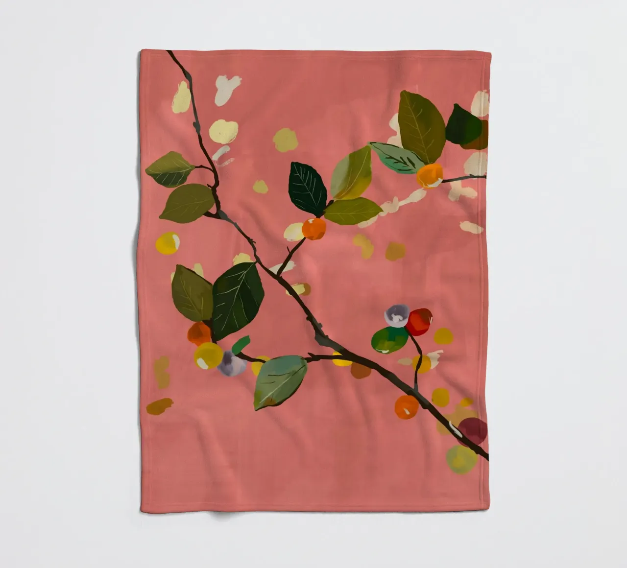 Ramo di frutta a ciliegia III coperta in pile da ThingDesign