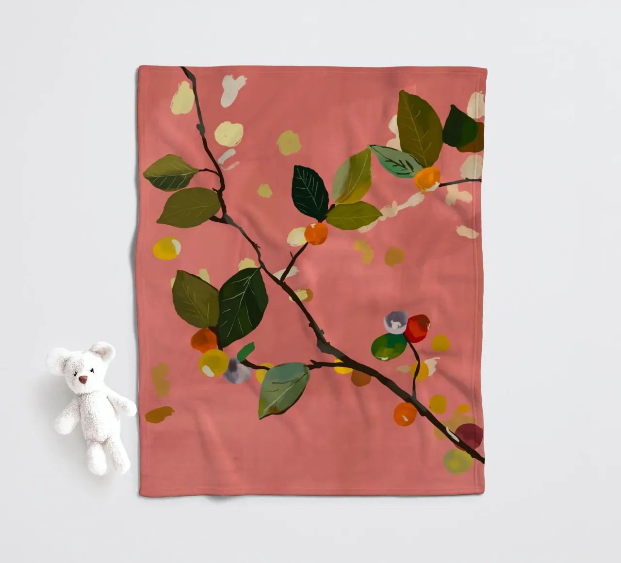 Ramo di frutta a ciliegia III coperta in pile da ThingDesign