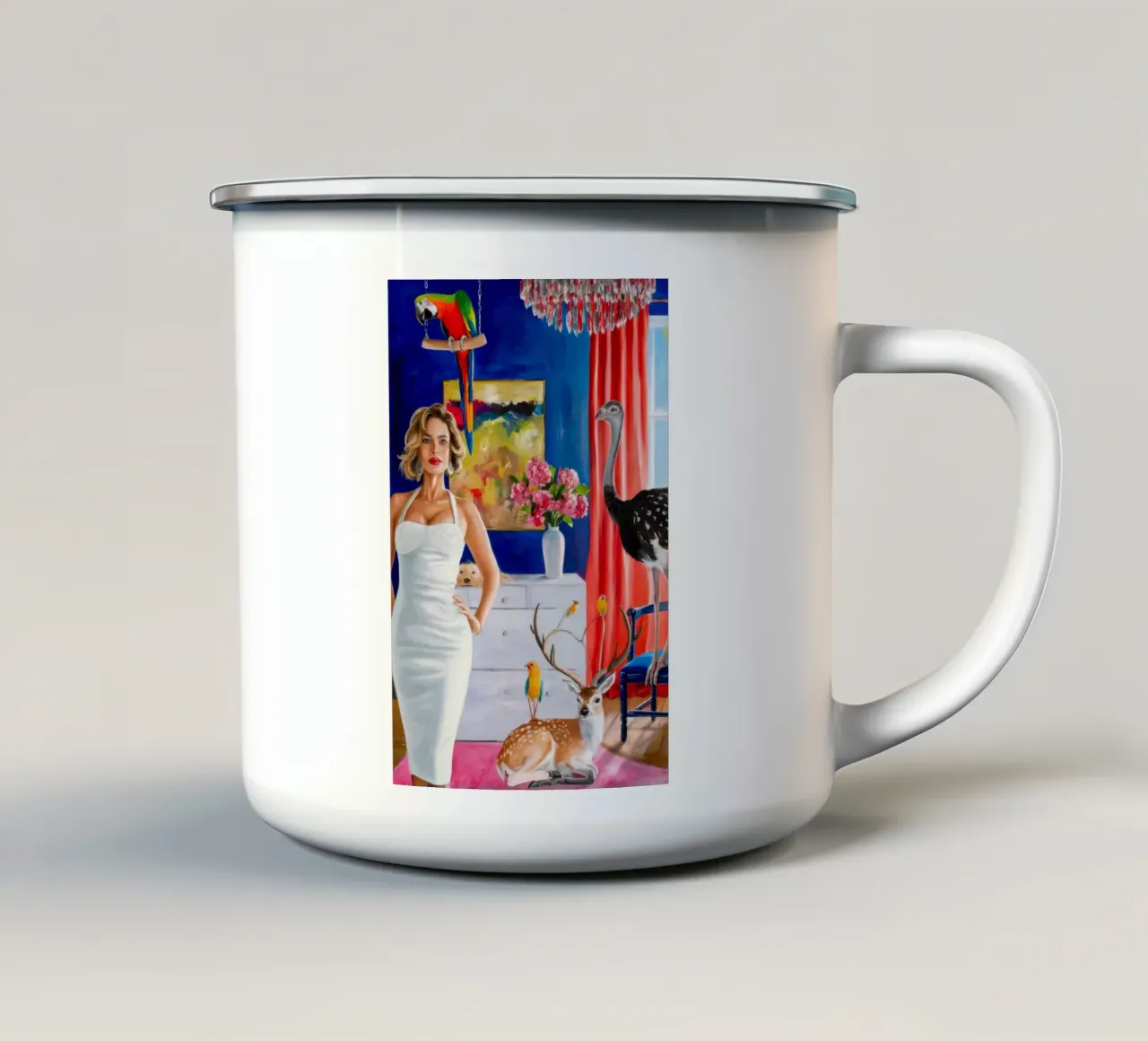 Sguardo scarlatto di Haven tazza in smalto da Infinite Chroma