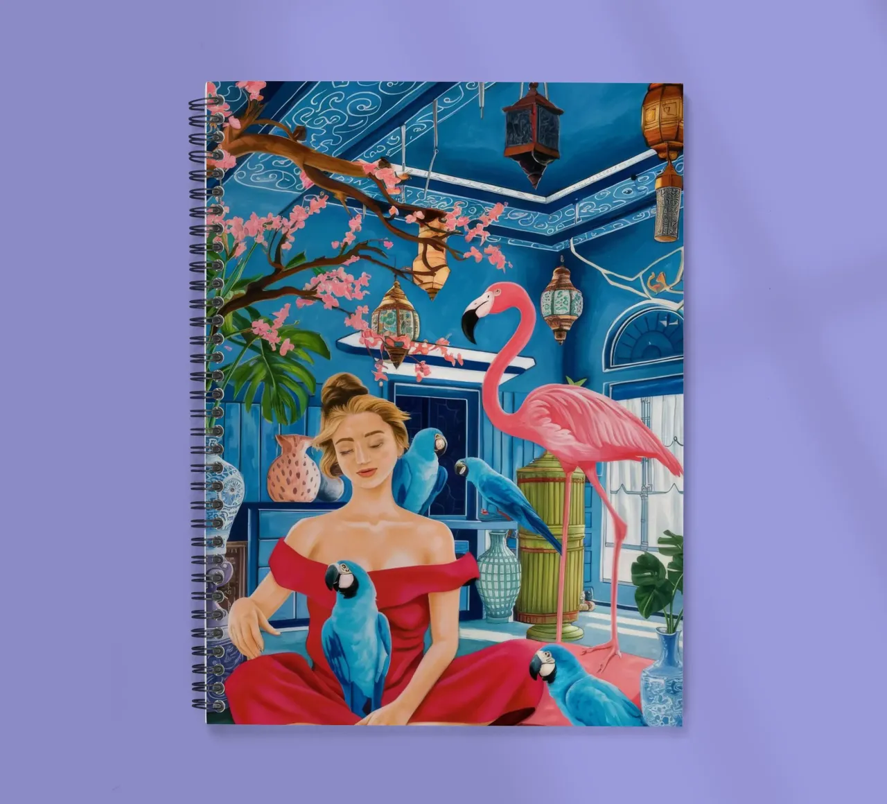 Cerulean Aviary Trance spiral notebook by Infinite Chroma