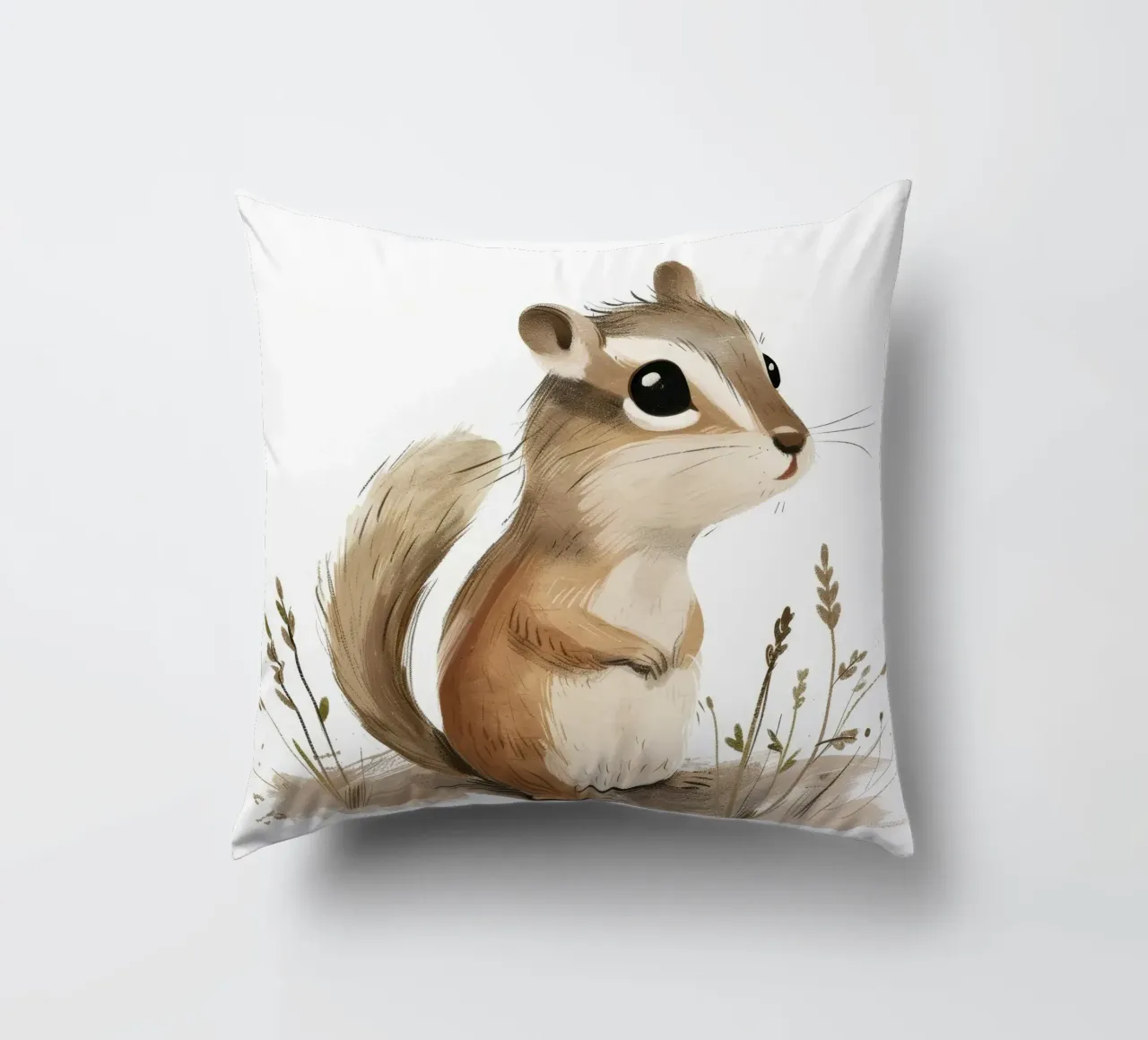 Scoiattolo nei prati tranquilli cuscino da DesignDoodle