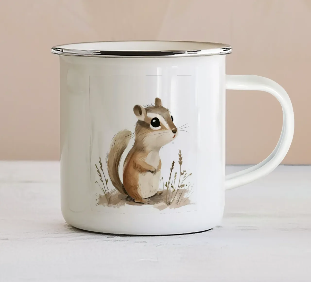 Eekhoorn in rustige weiden emaille mok van DesignDoodle
