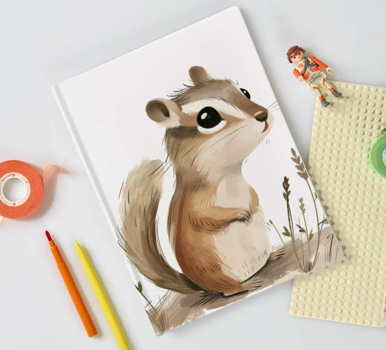 Chipmunk in Tranquil Meadows notebook by DesignDoodle