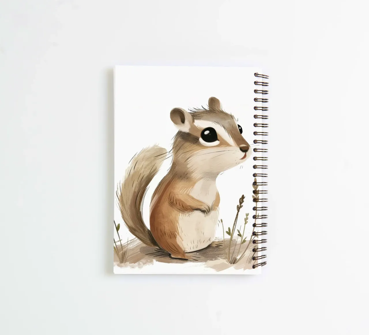 Chipmunk in Tranquil Meadows spiral notebook by DesignDoodle