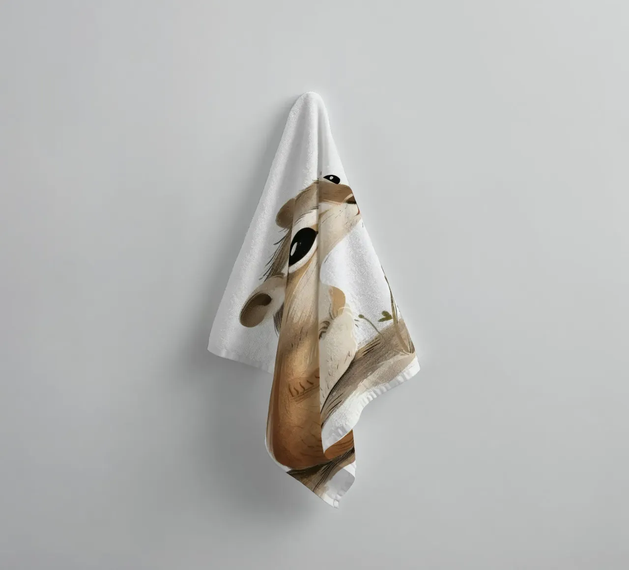 Chipmunk in Tranquil Meadows towel by DesignDoodle