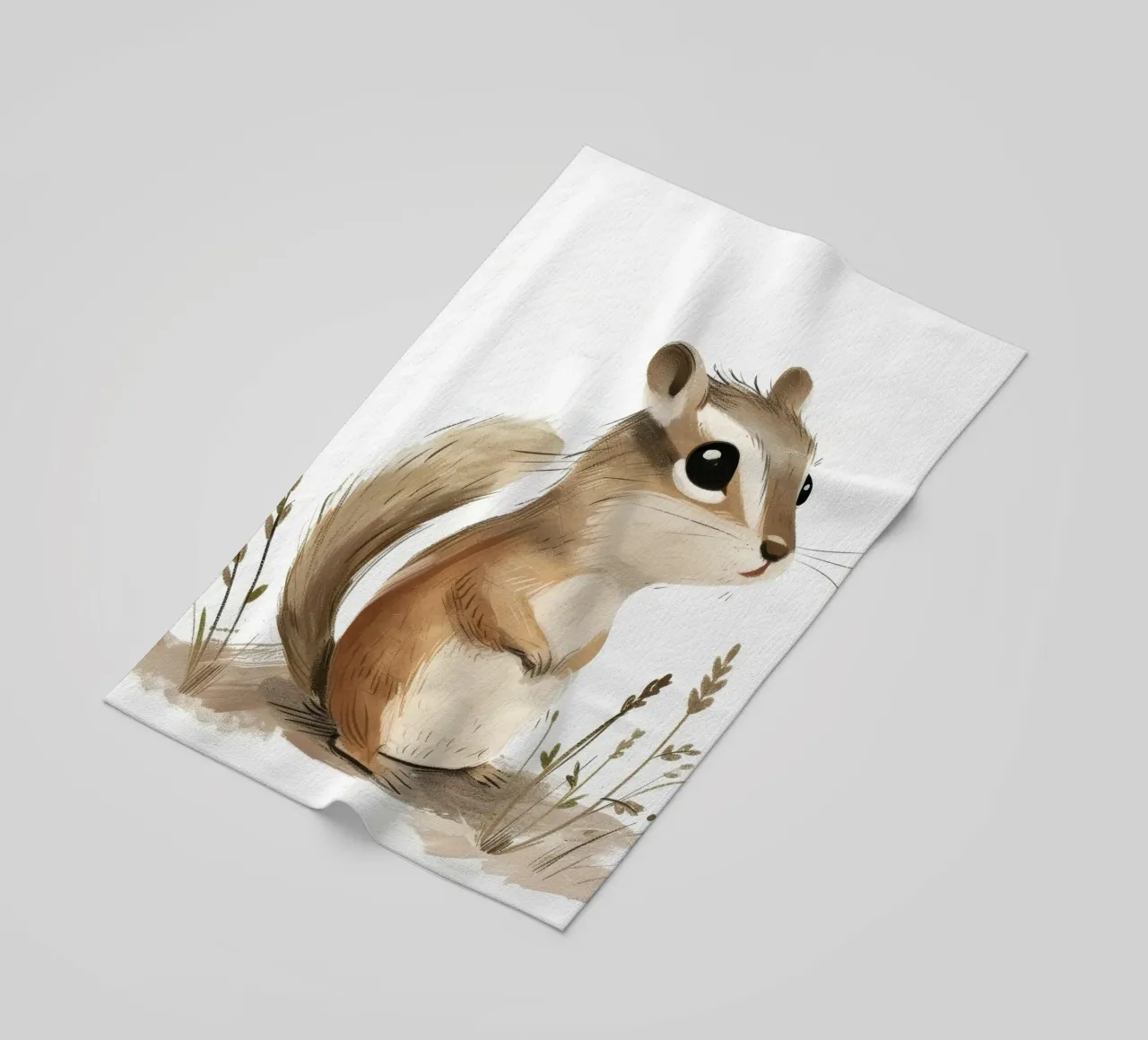 Scoiattolo nei prati tranquilli telo mare da DesignDoodle
