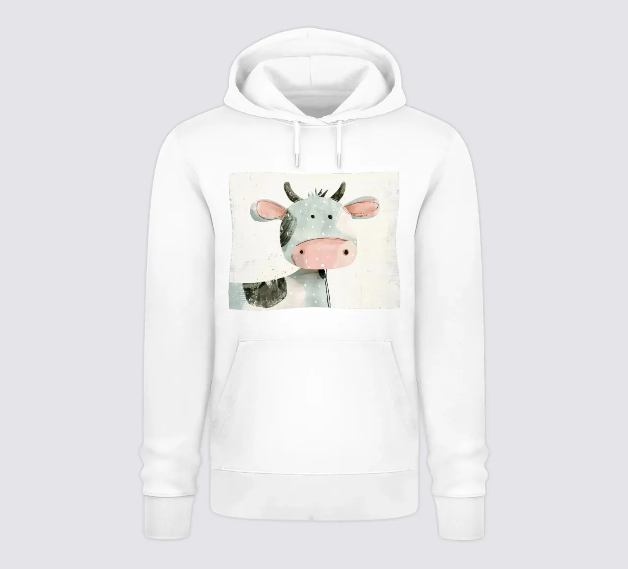 Mucca pastello con macchie giocose felpa con cappuccio da DesignDoodle