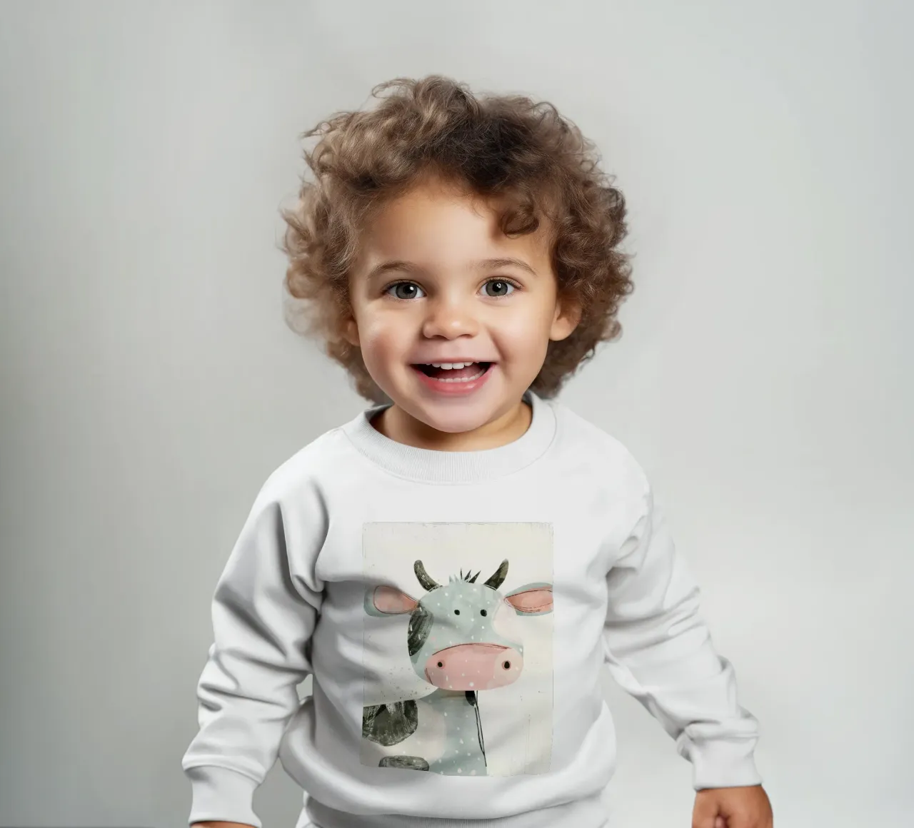 Mucca pastello con macchie giocose felpa neonato da DesignDoodle