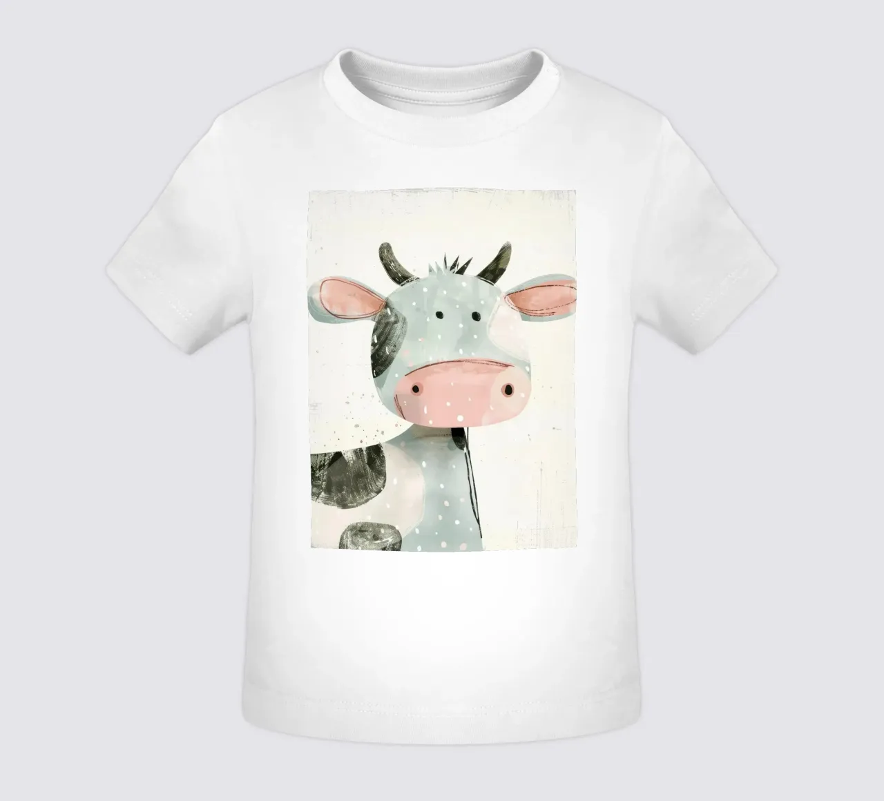 Mucca pastello con macchie giocose maglietta neonato da DesignDoodle