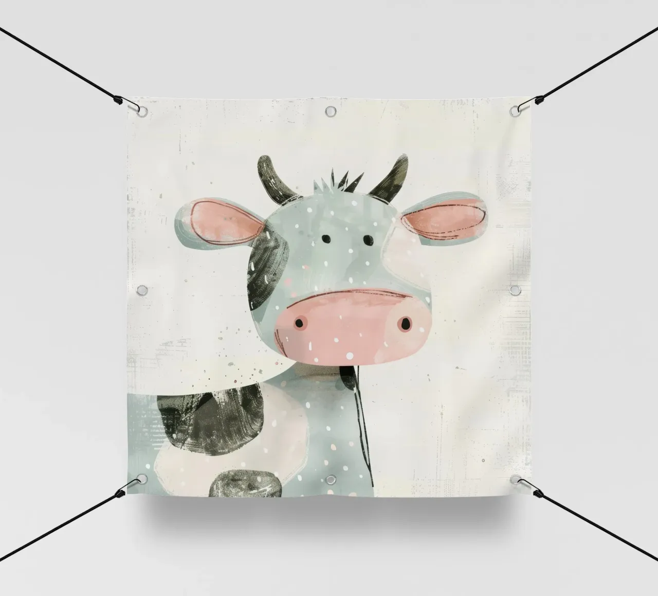 Mucca pastello con macchie giocose telo in pvc da DesignDoodle
