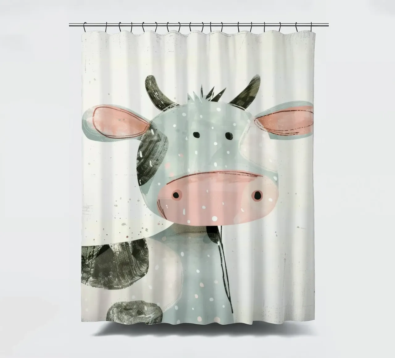 Mucca pastello con macchie giocose tenda da doccia da DesignDoodle