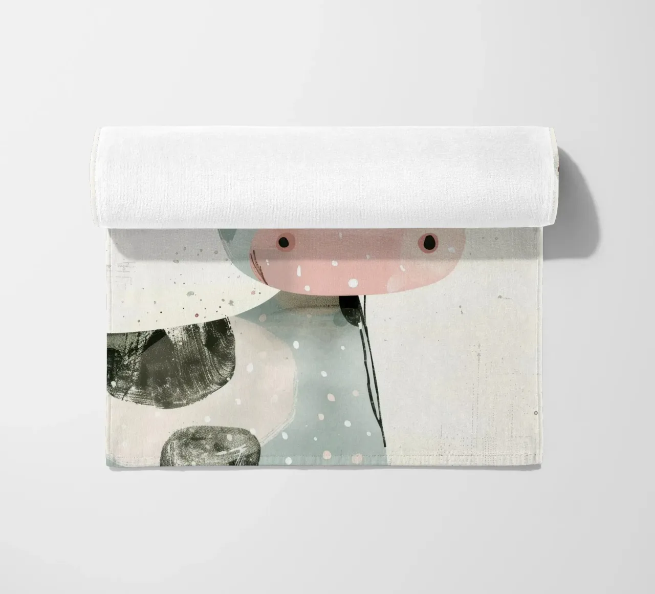 Mucca pastello con macchie giocose telo mare da DesignDoodle