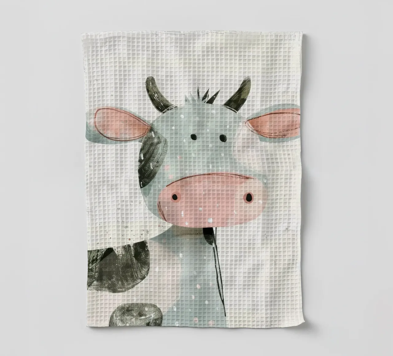 Mucca pastello con macchie giocose canovaccio da cucina da DesignDoodle