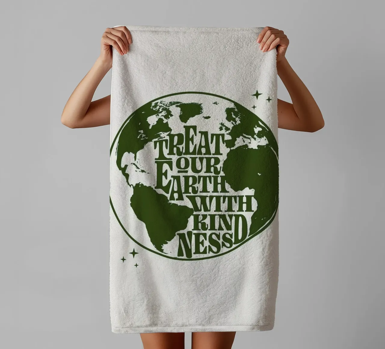 Treat Our Earth With Kindness towel by cafelab