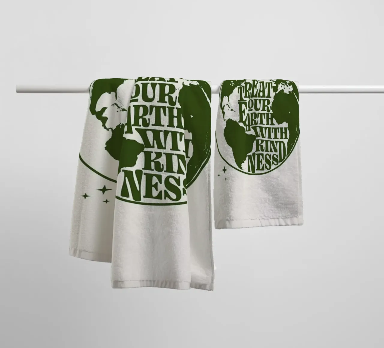 Treat Our Earth With Kindness towel by cafelab