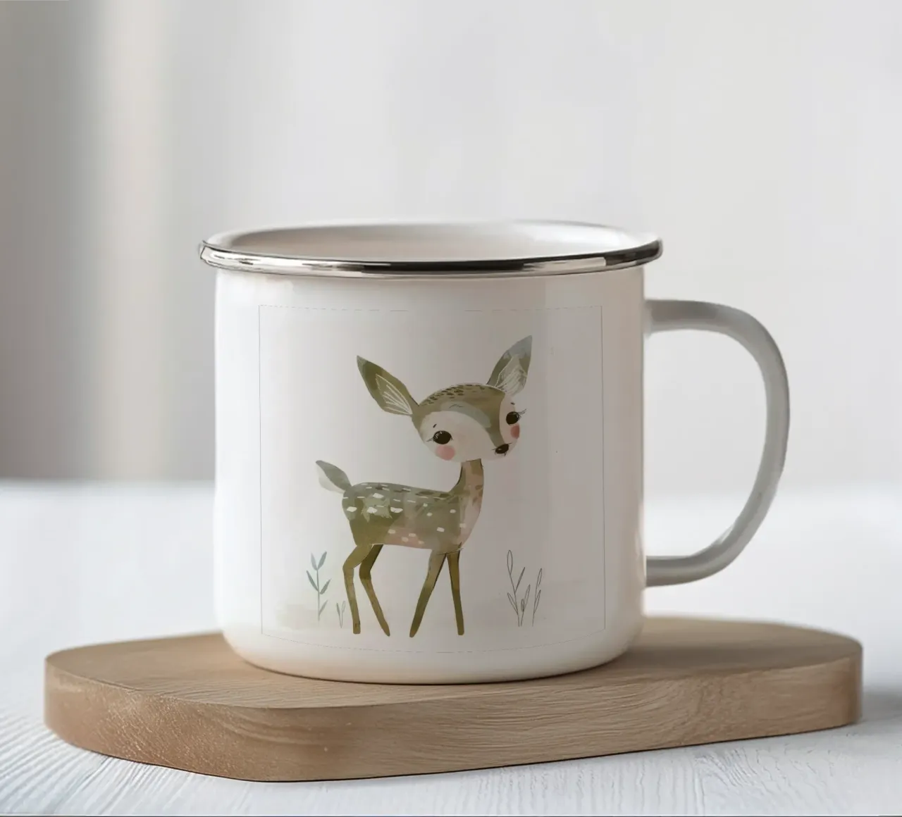 Cerbiatto in libertà tazza in smalto da DesignDoodle
