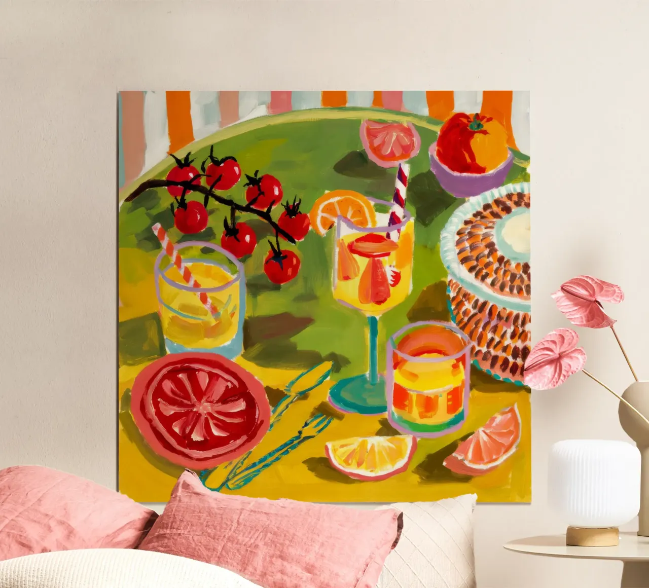 Zeste di agrumi del mattino poster con telaio in legno da Infinite Chroma