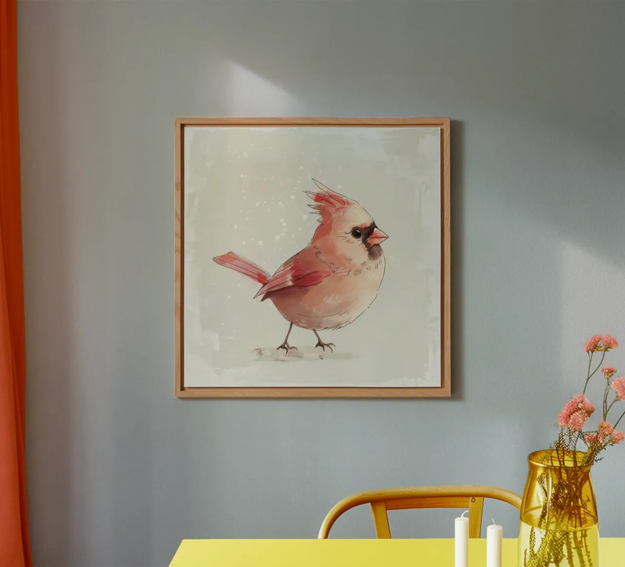 Cardinale del Nord: Un tocco di rosso alluminio dibond da DesignDoodle