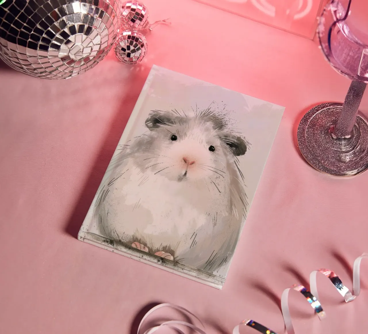 Grey Guinea Pig: Soft and Fluffy notebook by DesignDoodle