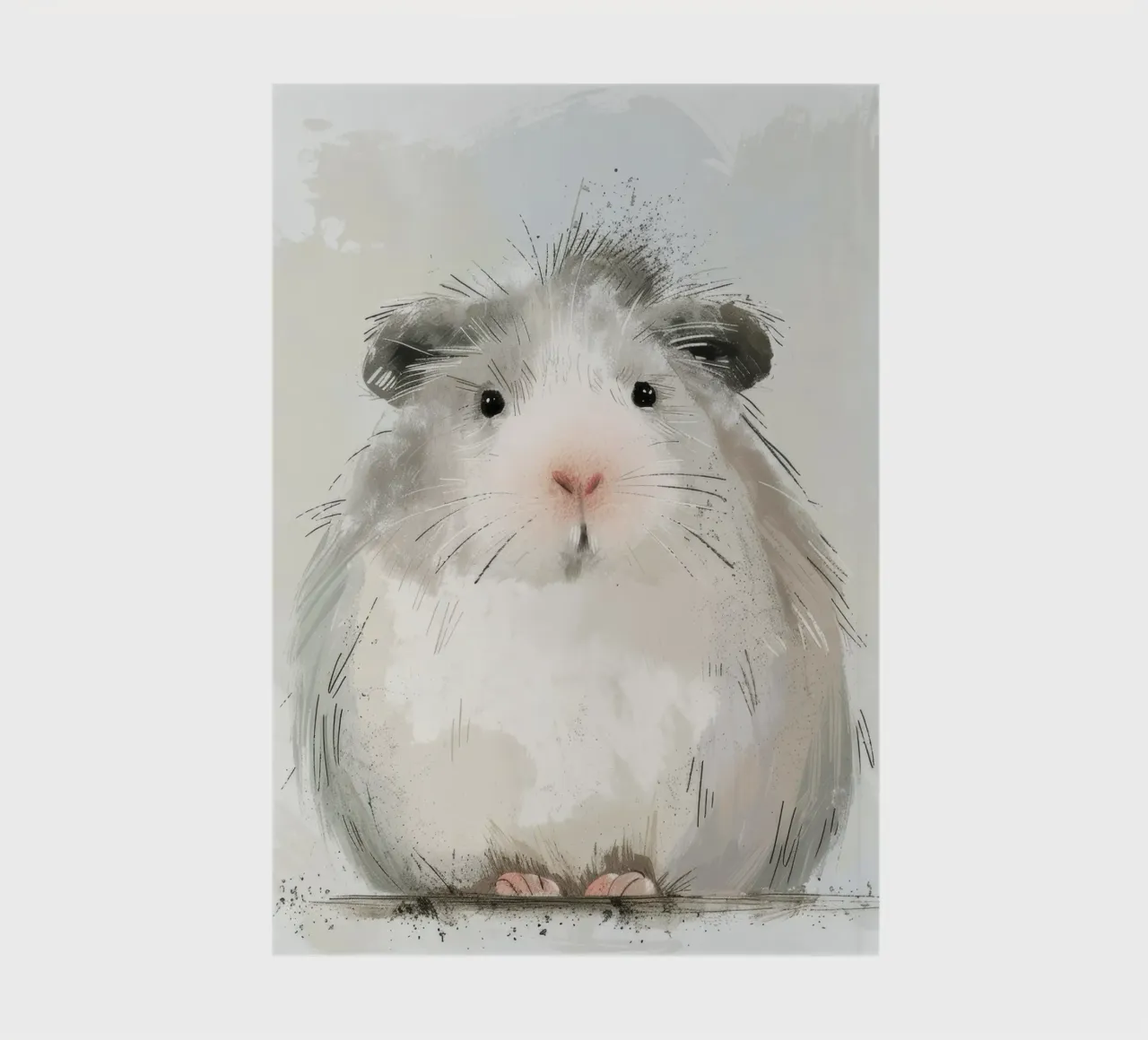 Grey Guinea Pig: Soft and Fluffy notebook by DesignDoodle