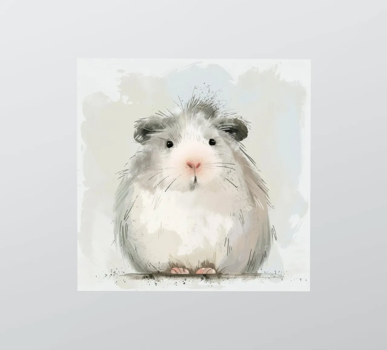 Grey Guinea Pig: Soft and Fluffy sticker by DesignDoodle